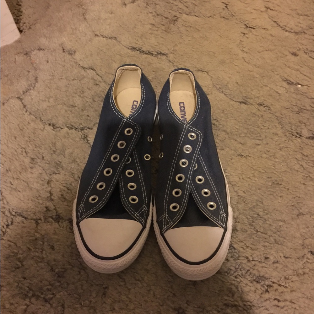 Navy blue Converse.